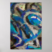 Schwarz-Grau-abstrakte Kunst Moderne Malerei Poster (Vorne)