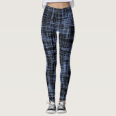 Schwarz-Grau-Abstrakte Streifenmuster Leggings (Vorderseite)