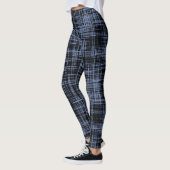 Schwarz-Grau-Abstrakte Streifenmuster Leggings (Links)