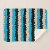 Schwarz-Grau-Abstrakte Streifenmuster Sherpadecke (Vorderseite (Horizontal))