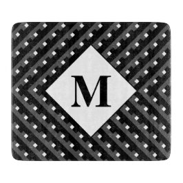 Schwarz-Grau-Anglerlinien für Monogramm Schneidebrett