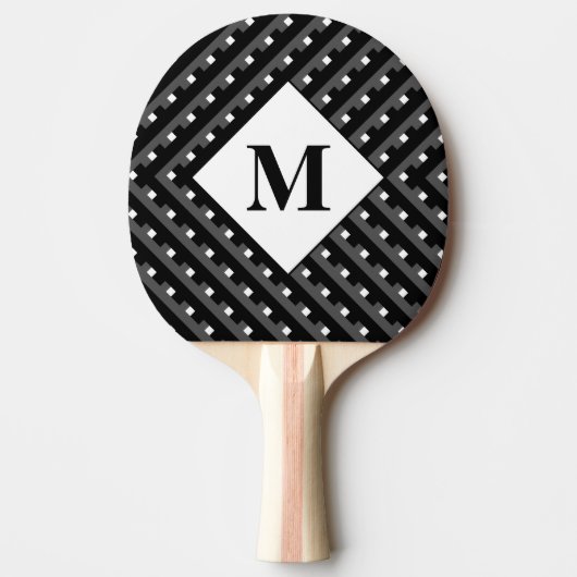 Schwarz-Grau-Anglerlinien für Monogramm Tischtennis Schläger (Vorderseite)