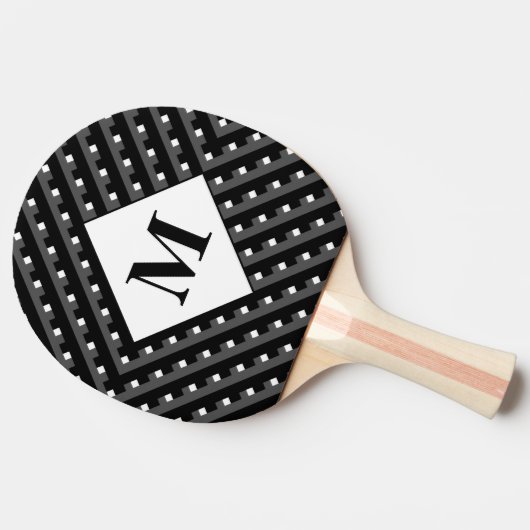 Schwarz-Grau-Anglerlinien für Monogramm Tischtennis Schläger (Seitenansicht)