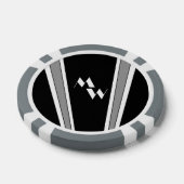 Schwarz-Grau-Art-Deco-Design Mit Monogramm Pokerchips (Einzeln)