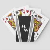 Schwarz-Grau-Art-Deco-Design Mit Monogramm Spielkarten (Rückseite)