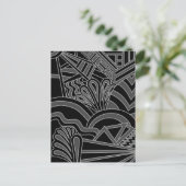 Schwarz-Grau Art Deco Design. Postkarte (Stehend Vorderseite)