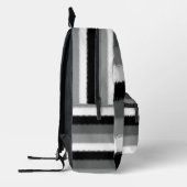 Schwarz-Grau-Ash-Streifen Bedruckter Rucksack (Links)