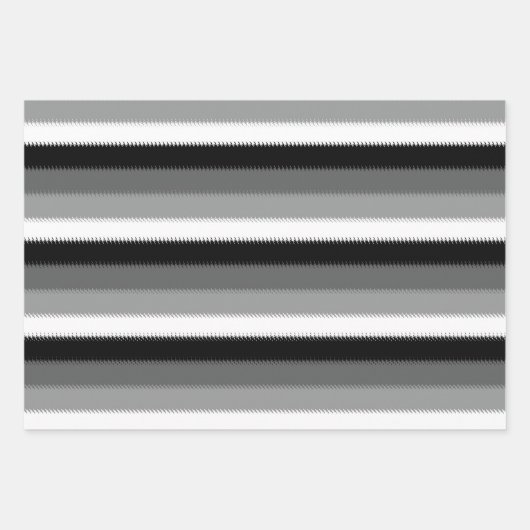 Schwarz-Grau-Ash-Streifen Geschenkpapier Set (Vorderseite)