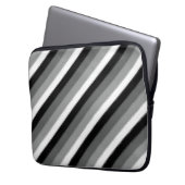 Schwarz-Grau-Ash-Streifen Laptopschutzhülle (Vorderseite Links)