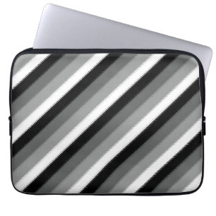 Schwarz-Grau-Ash-Streifen Laptopschutzhülle