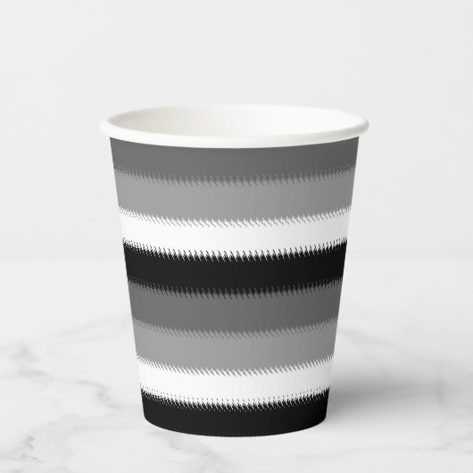 Schwarz-Grau-Ash-Streifen Pappbecher (Vorderseite)