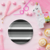 Schwarz-Grau-Ash-Streifen Pappteller (Party)