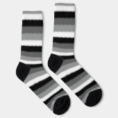 Schwarz-Grau-Ash-Streifen Socken (Rechts)