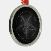 Schwarz-Grau-Baphomet Premium Runde Ornamente (Rechts)