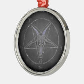 Schwarz-Grau-Baphomet Premium Runde Ornamente (Links)