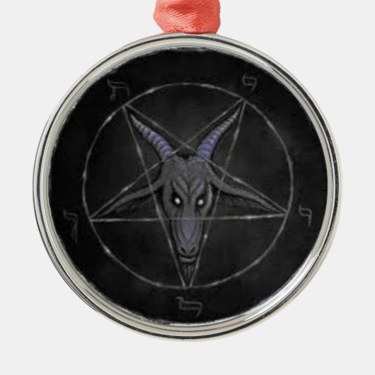 Schwarz-Grau-Baphomet Premium Runde Ornamente (Vorne)