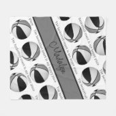 Schwarz-Grau-Basketball-Mädchen mein glücklicher P Fleecedecke (Vorderseite (Horizontal))