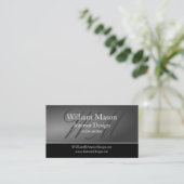 Schwarz/Grau Berufliche Visitenkarte (Stehend Vorderseite)