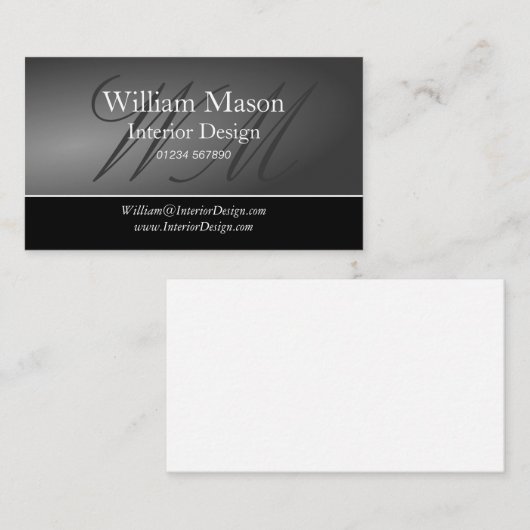 Schwarz/Grau Berufliche Visitenkarte (Vorne/Hinten)