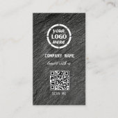 Schwarz-Grau-Berufliches Design Moderner QR-Code-B Visitenkarte (Vorderseite)