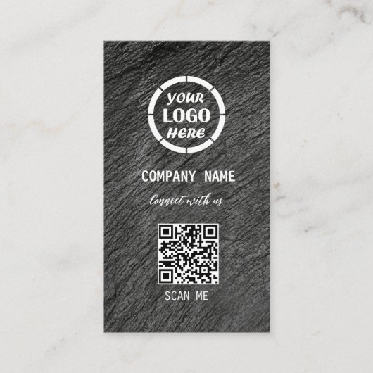 Schwarz-Grau-Berufliches Design Moderner QR-Code-B Visitenkarte (Vorderseite)