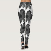 Schwarz-Grau-Blume Leggings (Rückseite)
