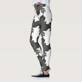 Schwarz-Grau-Blume Leggings (Links)