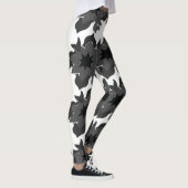 Schwarz-Grau-Blume Leggings (Rechts)