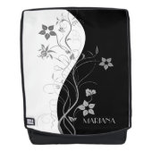Schwarz-Grau-Blume Rucksack (Vorderseite)