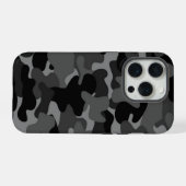 Schwarz Grau Camo iPhone Hülle (Rückseite (Horizontal))