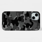 Schwarz Grau Camo iPhone Hülle (Rückseite (Horizontal))
