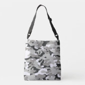Schwarz/Grau Camouflage Cross Body Bag Tragetaschen Mit Langen Trägern (Rückseite)