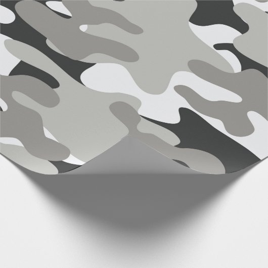 Schwarz-Grau-Camouflage-Design Geschenkpapier (Ecke)
