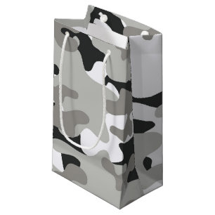 Schwarz-Grau-Camouflage-Design Kleine Geschenktüte