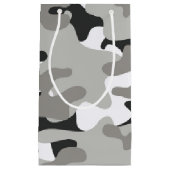 Schwarz-Grau-Camouflage-Design Kleine Geschenktüte (Vorderseite)