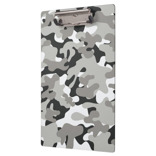 Schwarz-Grau-Camouflage-Design Klemmbrett (Links)