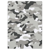Schwarz-Grau-Camouflage-Design Klemmbrett (Rückseite)