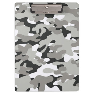 Schwarz-Grau-Camouflage-Design Klemmbrett