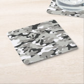 Schwarz-Grau-Camouflage-Design Rechteckiger Pappuntersetzer (angewinkelt)