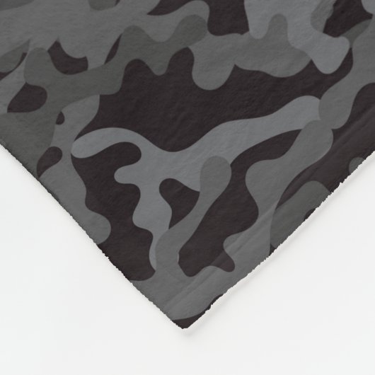 Schwarz-Grau-CAMOUFLAGE  Fleecedecke (Ecke)