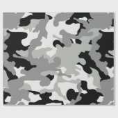 Schwarz-Grau-Camouflage Geschenkpapier (Flach)