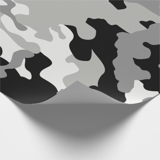 Schwarz-Grau-Camouflage Geschenkpapier (Ecke)