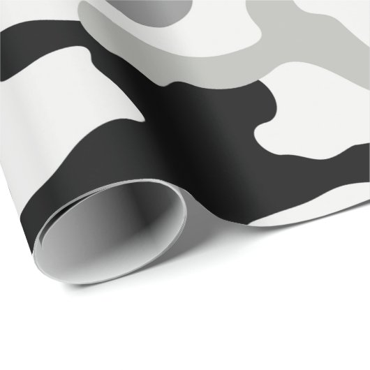 Schwarz-Grau-Camouflage Geschenkpapier (Rolleneckpunkt)