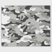 Schwarz-Grau-Camouflage Geschenkpapier (Flach)