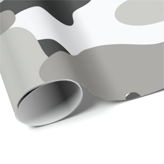 Schwarz-Grau-Camouflage Geschenkpapier (Rolleneckpunkt)