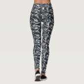 Schwarz/Grau-Camouflage Leggings Frauen (Rückseite)