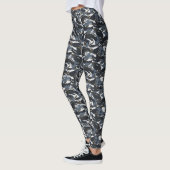 Schwarz/Grau-Camouflage Leggings Frauen (Links)
