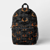 Schwarz-Grau-Camouflage mit Orange Antlers Bedruckter Rucksack (Vorderseite)