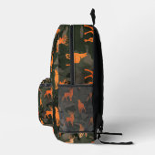 Schwarz-Grau-Camouflage mit Orangenhirsch Bedruckter Rucksack (Rechts)