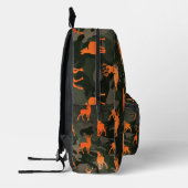 Schwarz-Grau-Camouflage mit Orangenhirsch Bedruckter Rucksack (Links)